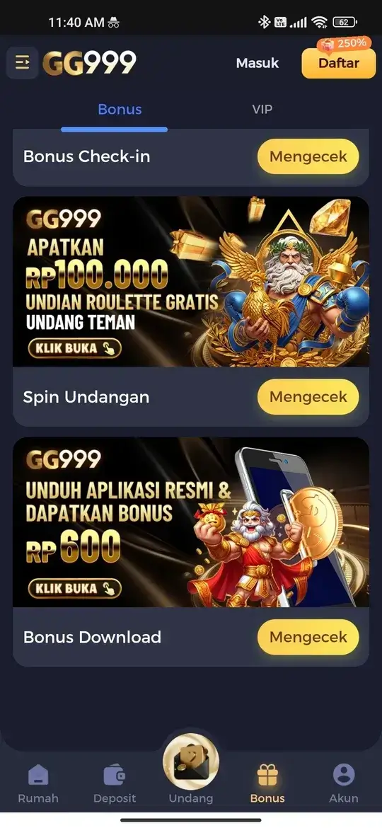 GG999 bonus undangan dan download